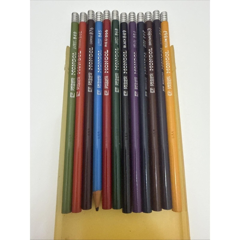 Vintage Eberhard Faber Mongol 741 Paint With Pencils 12 Colors Only One Used - Picture 2 of 9